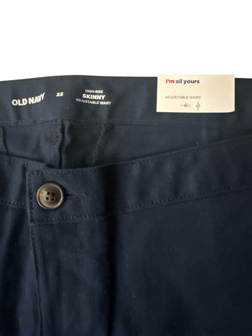 Old Navy High Rise Skinny Adjustable Pants Blue Soft Khaki - Size 22 - Picture 4 of 5
